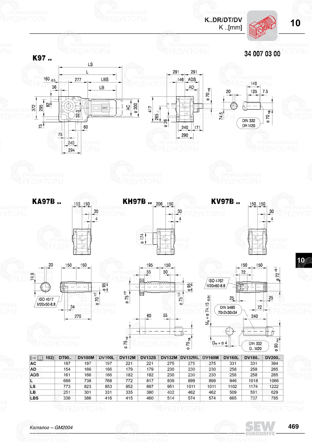 Мотор-редуктор Sew-Eurodrive K 97 Sew-eurodrive K 97